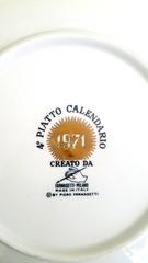Piero Fornasetti Porzellan-Kalenderteller für 1971