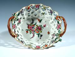 First Period Worcester Yellow-Ground Openwork Fruit Basket