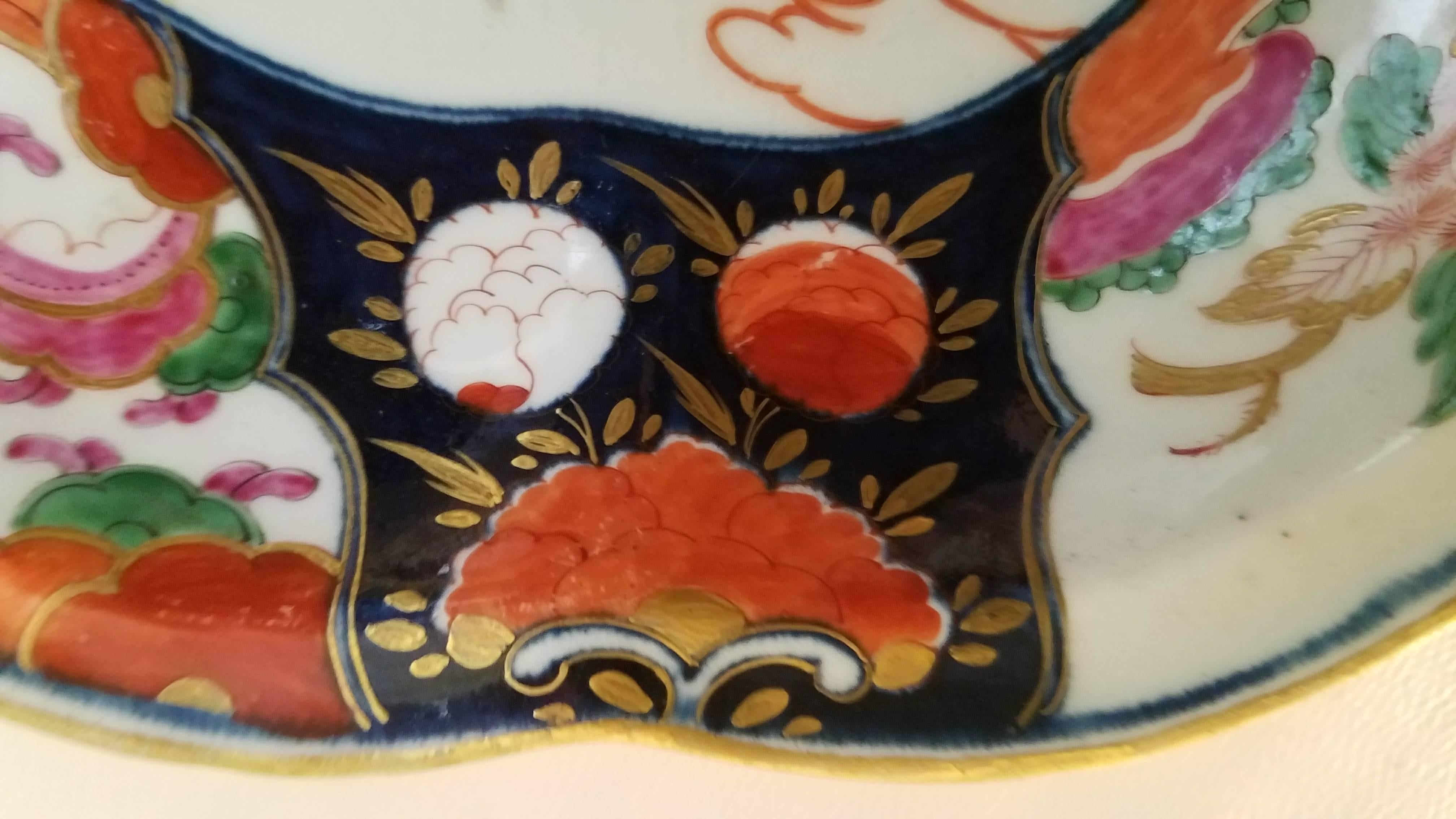 Georgian First Period Worcester Porcelain Imari Dish
