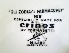 Piero Fornasetti Astrological Zodiac Plate, Cancer, Gli Zodiaci Farmacope