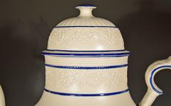 Large Castleford-Type Pottery Coffee Pot and Cover