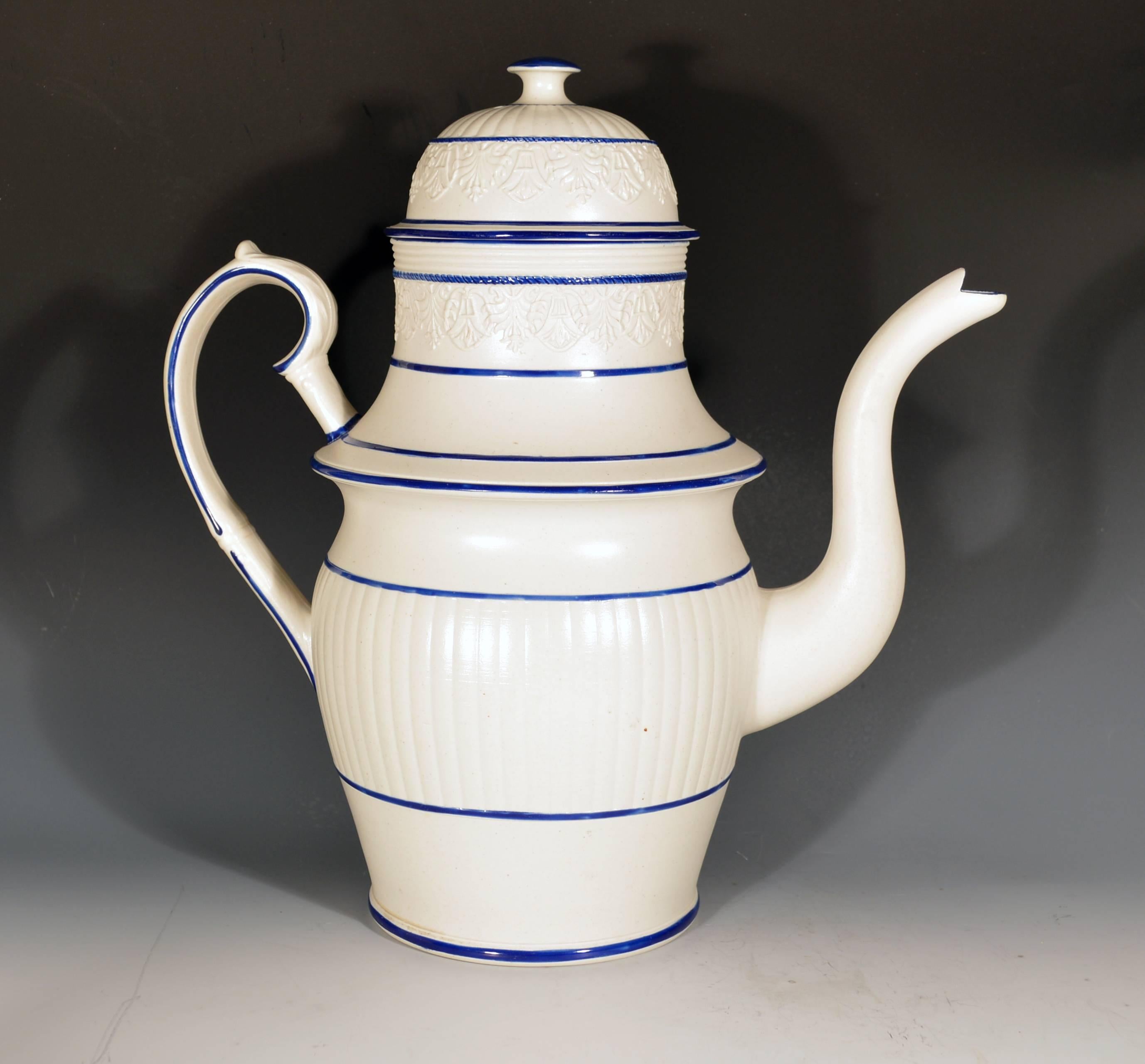 Große Castleford Pottery-Kaffeekanne und Deckel (Regency) im Angebot