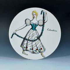 Assiettes en porcelaine italienne Commedia Dell'arte Maschere de Piero Fornasetti