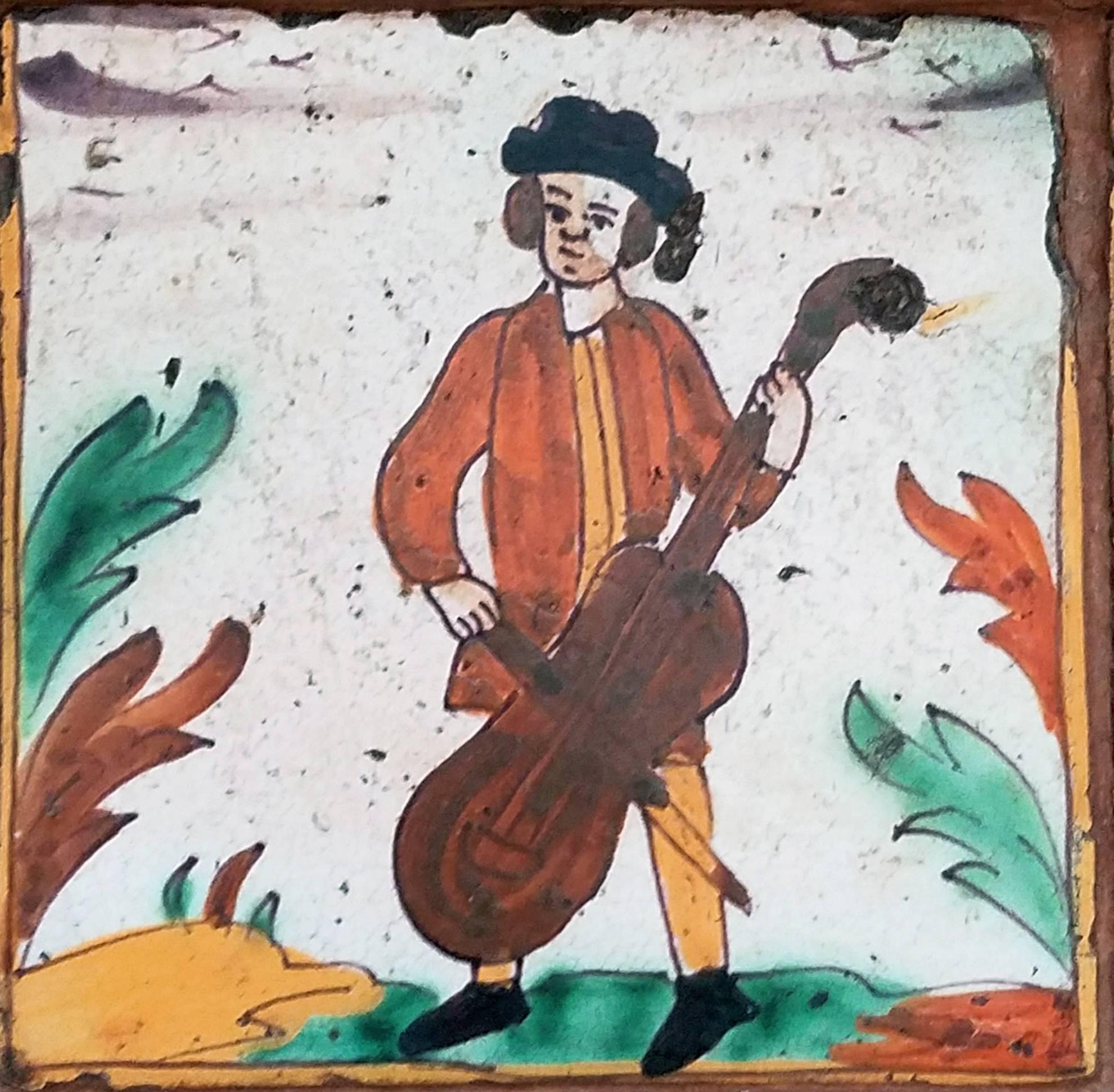 18th Century Catalan Tile Picture of Twelve Tin-Glazed Earthenware Pictures of Trades