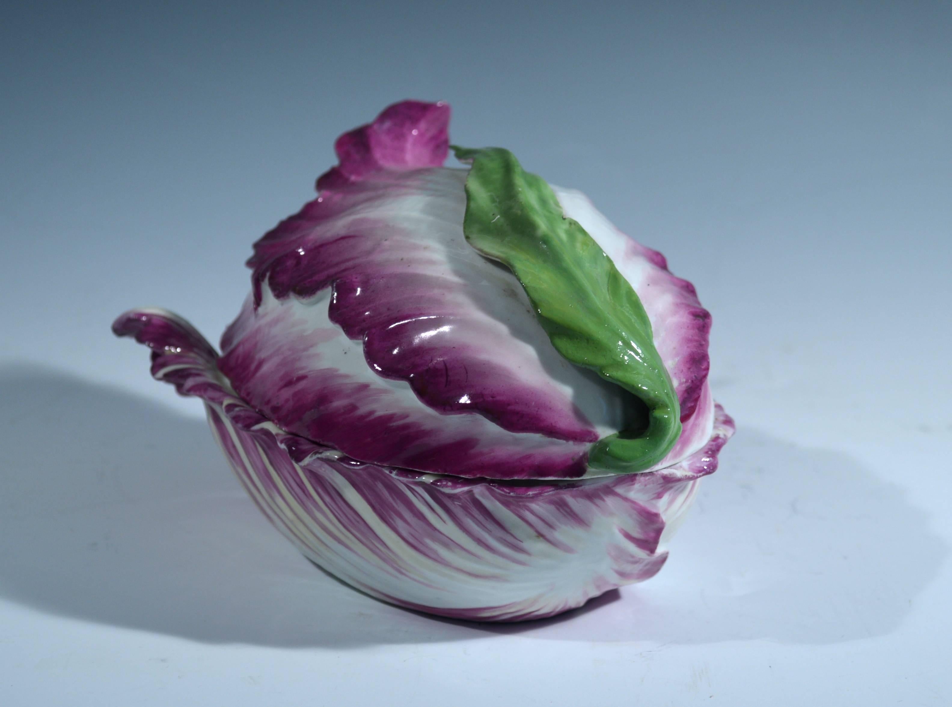 Georgian Chelsea Porcelain Trompe L'oeil Tureen in the Form of a Parrot Tulip, Red Anchor