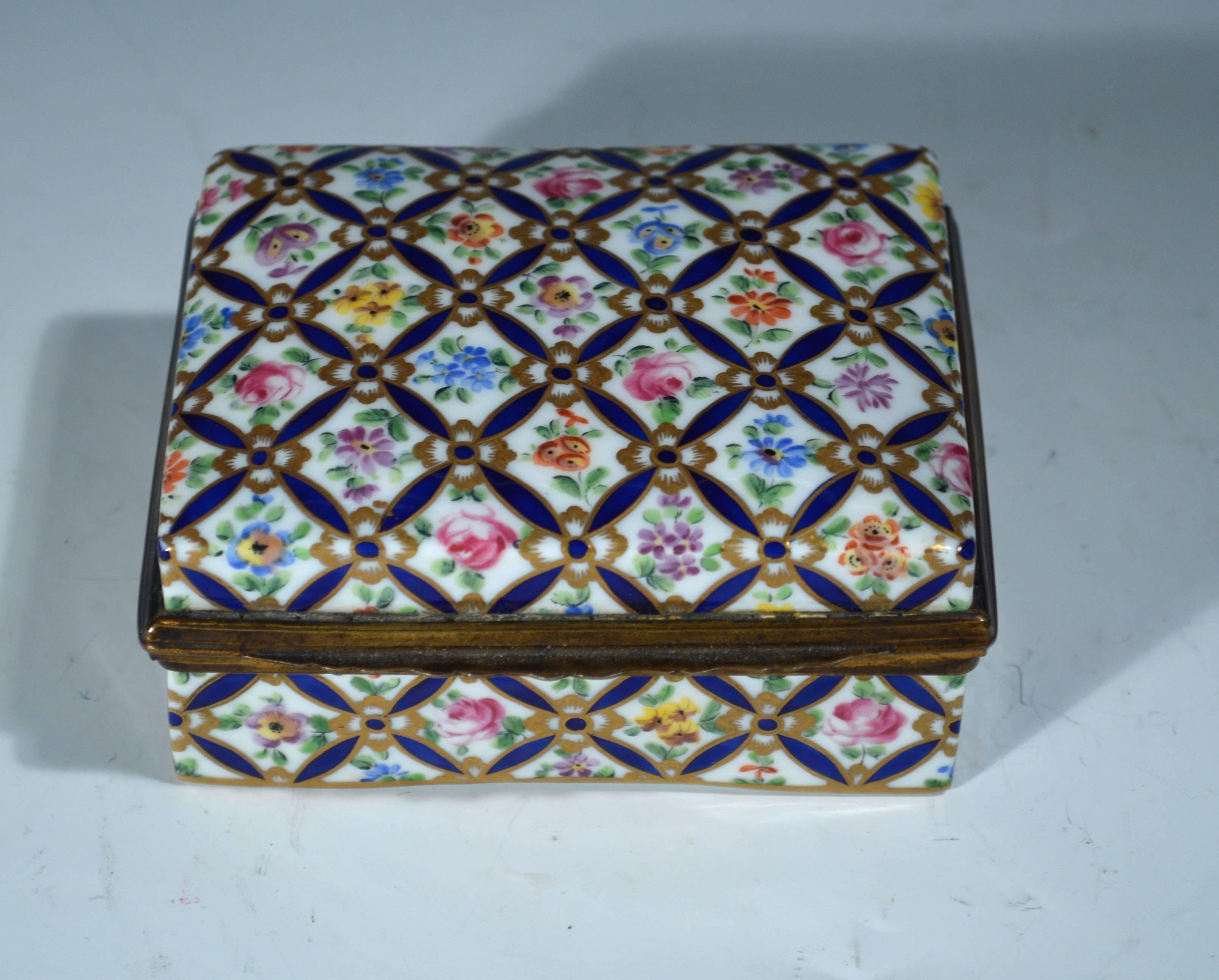 19th Century Mounted French Porcelain Box and Cover