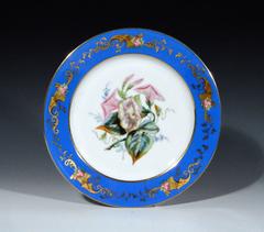Paris Porcelain Set of Six Botanical and Fruit-Decorated Plates