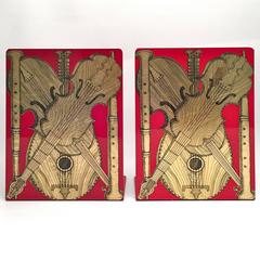Fornasetti Strumenti Musicali Music Metal Bookends, Atelier Fornasetti