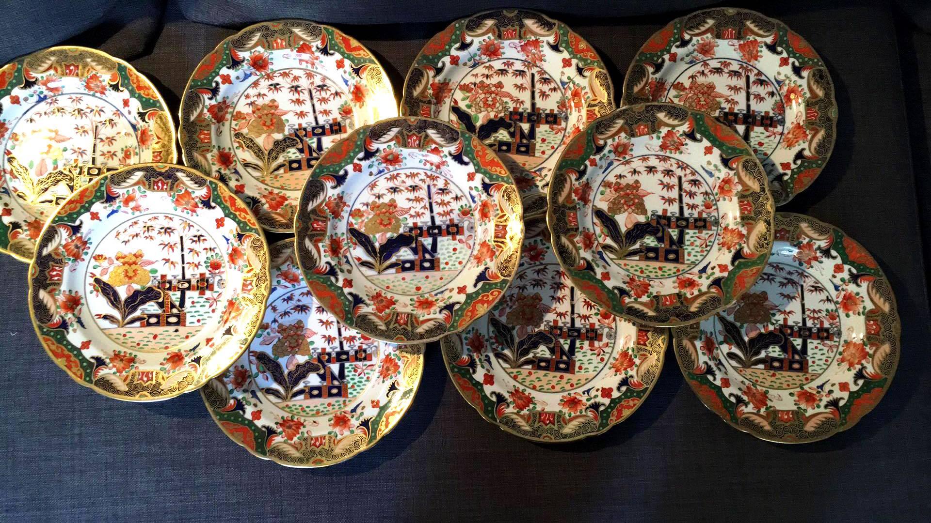 Spode 967 Pattern Porcelain Dessert Service, Twenty Two Pieces, circa 1807-1815 1