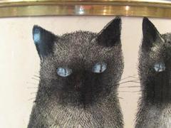 Piero Fornasetti Cat Wastebasket, 1950s