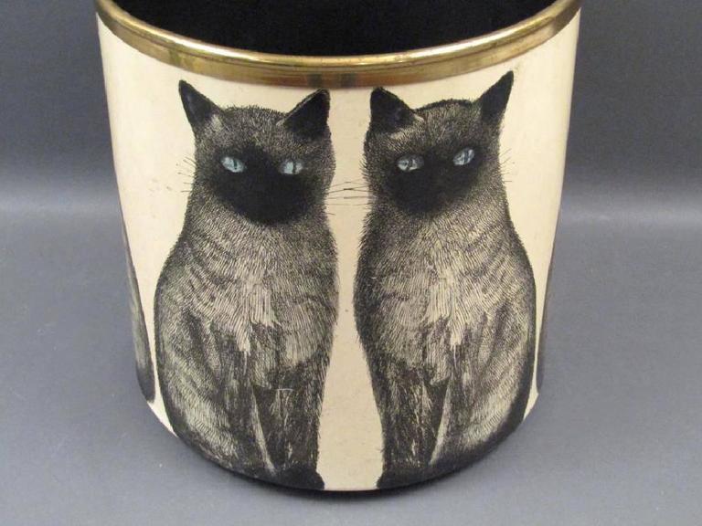 Piero Fornasetti Cat Wastebasket, 1950s at 1stDibs fornasetti wastebasket