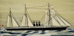 Sailor's Woolwork Woolie of the Named Ship "City of Paris", Signed by the Maker
