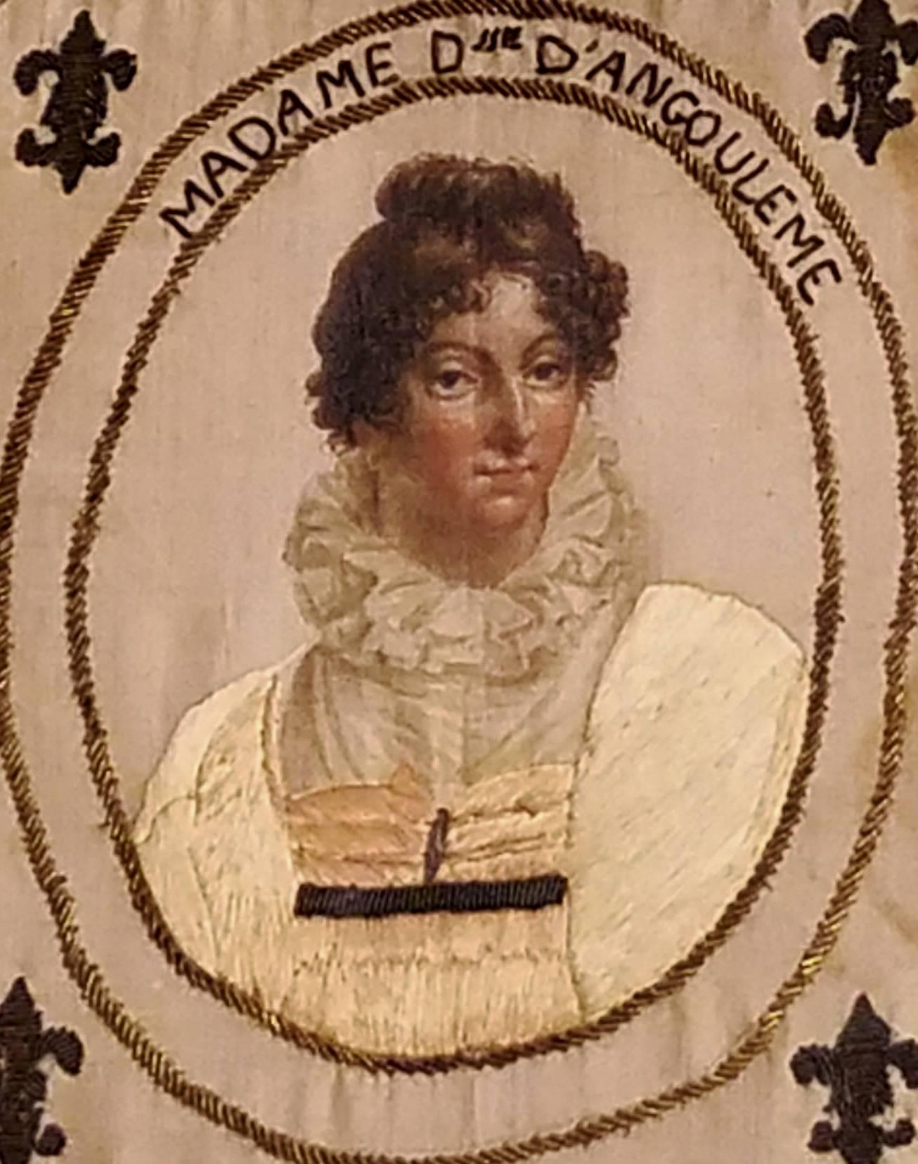 Français Portrait en textile de soie français, Marie Thrse de France, fille de Louis XV en vente