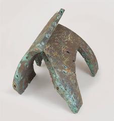 Mid-Century Nadine Effront Brutalist Metal and Glass Coffee Table, 1960s