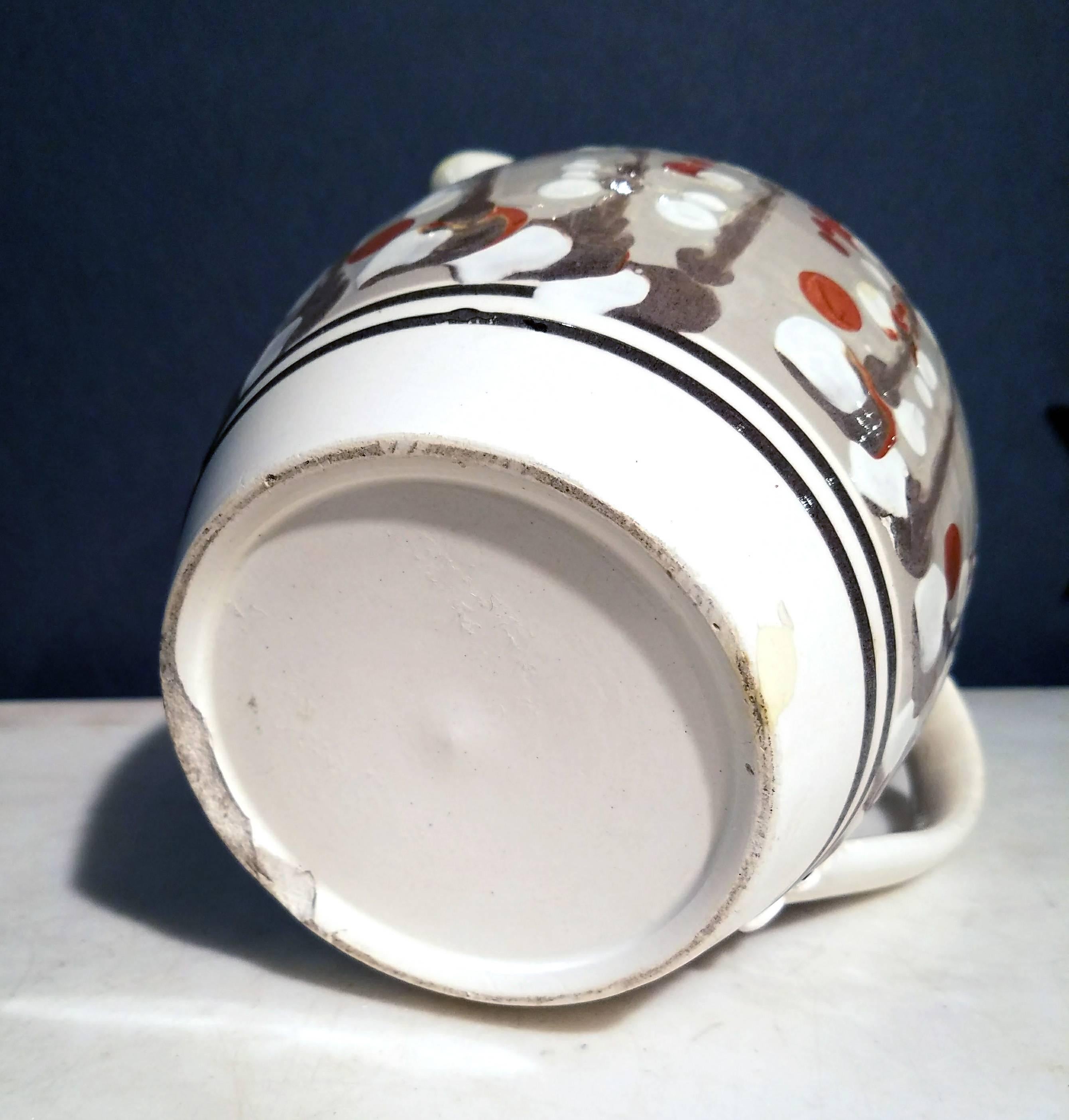 Folk Art Mocha Creamware Large Jug, circa 1800-1820