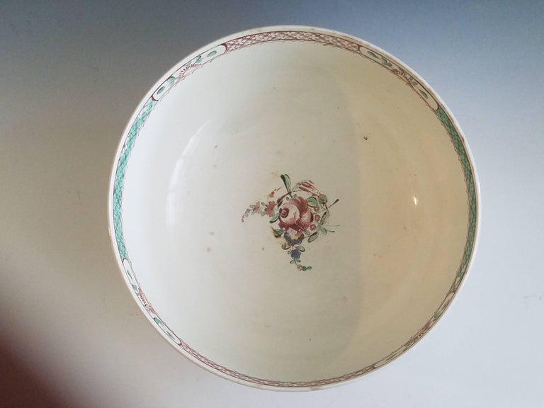 Georgian Creamware Pottery Sailor's Farewell Punch Bowl, circa 1800-1820 For Sale