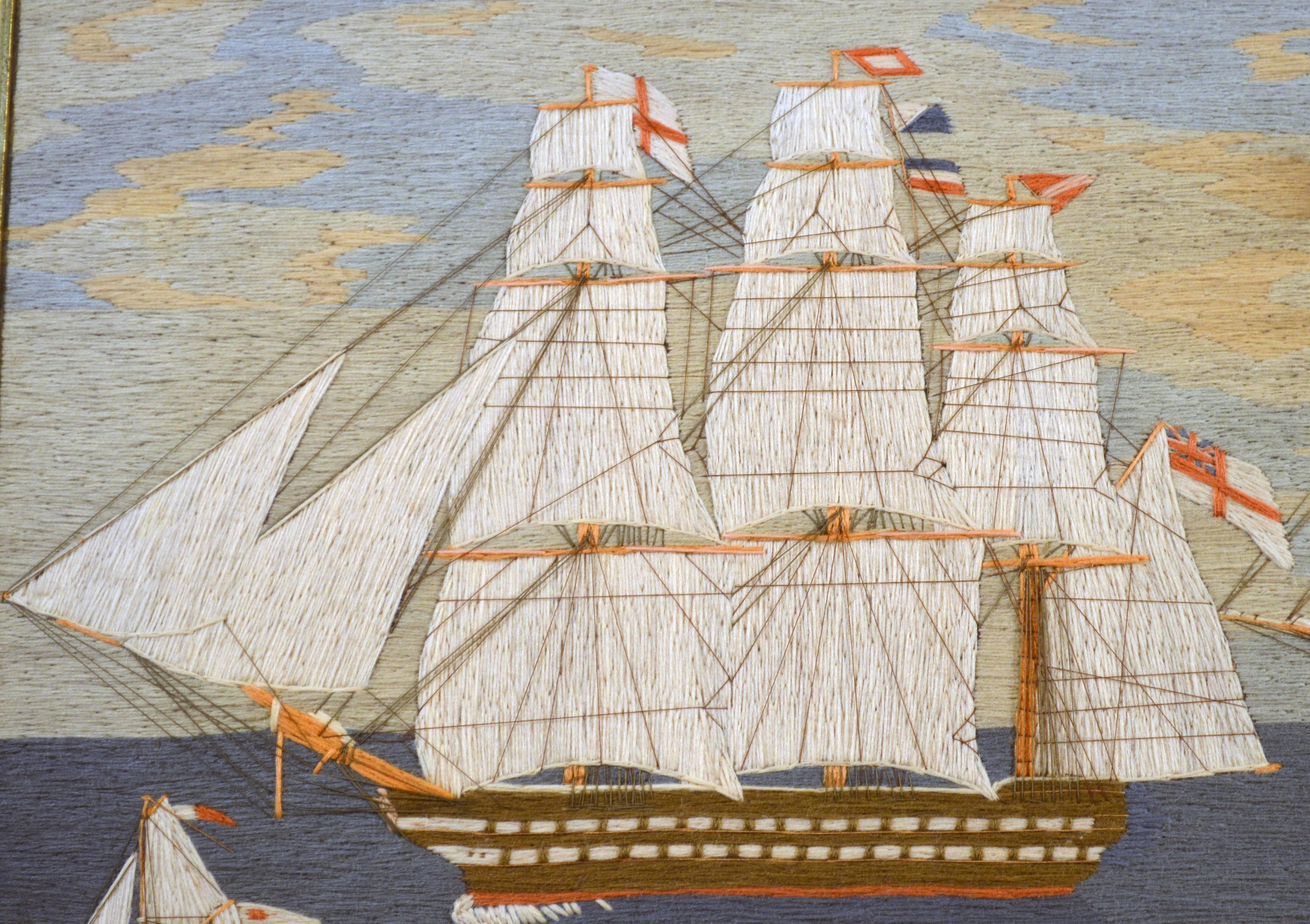 British Sailor's Large Woolwork Woolie with Seven Royal Navy Ships 1