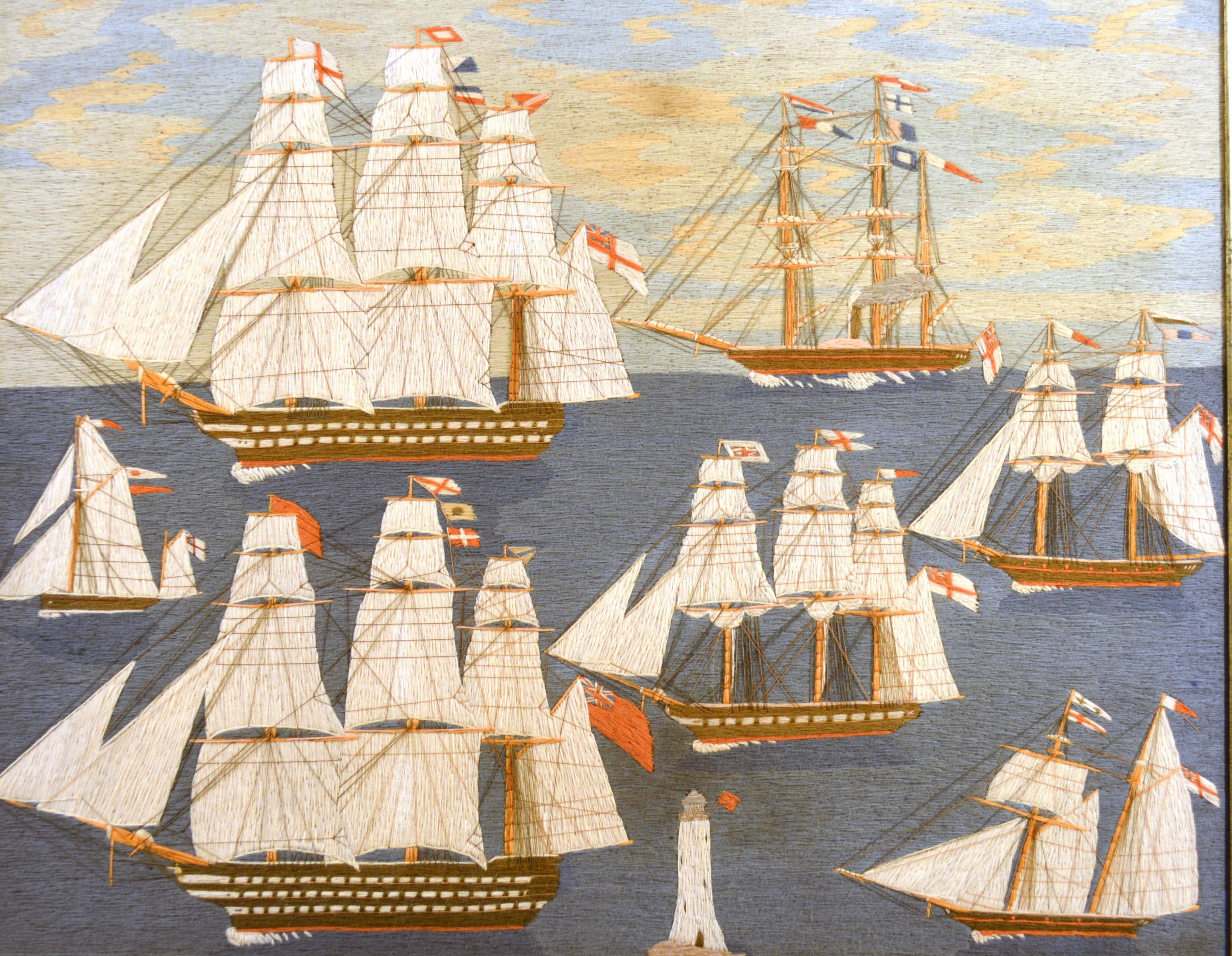 British Sailor's Large Woolwork Woolie with Seven Royal Navy Ships 2