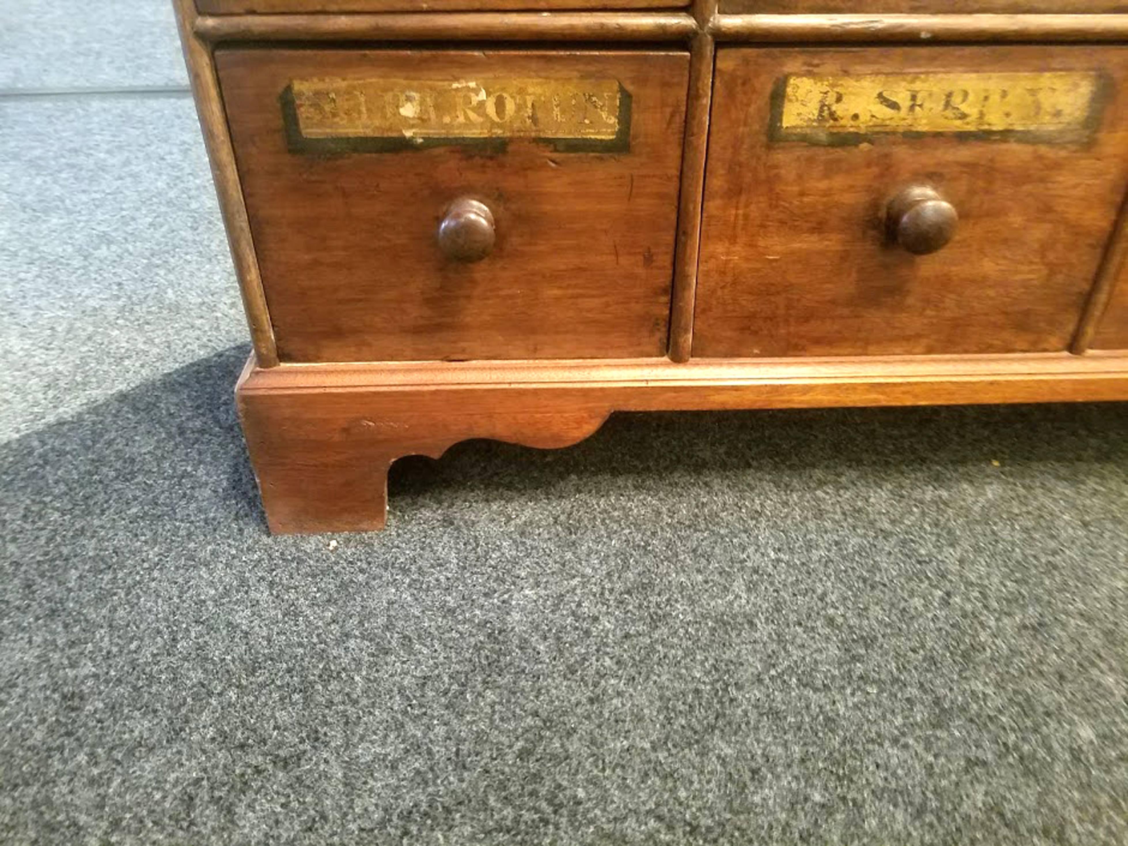 English Large Mahogany Apothecary Set of Drawers, 19th Century 2