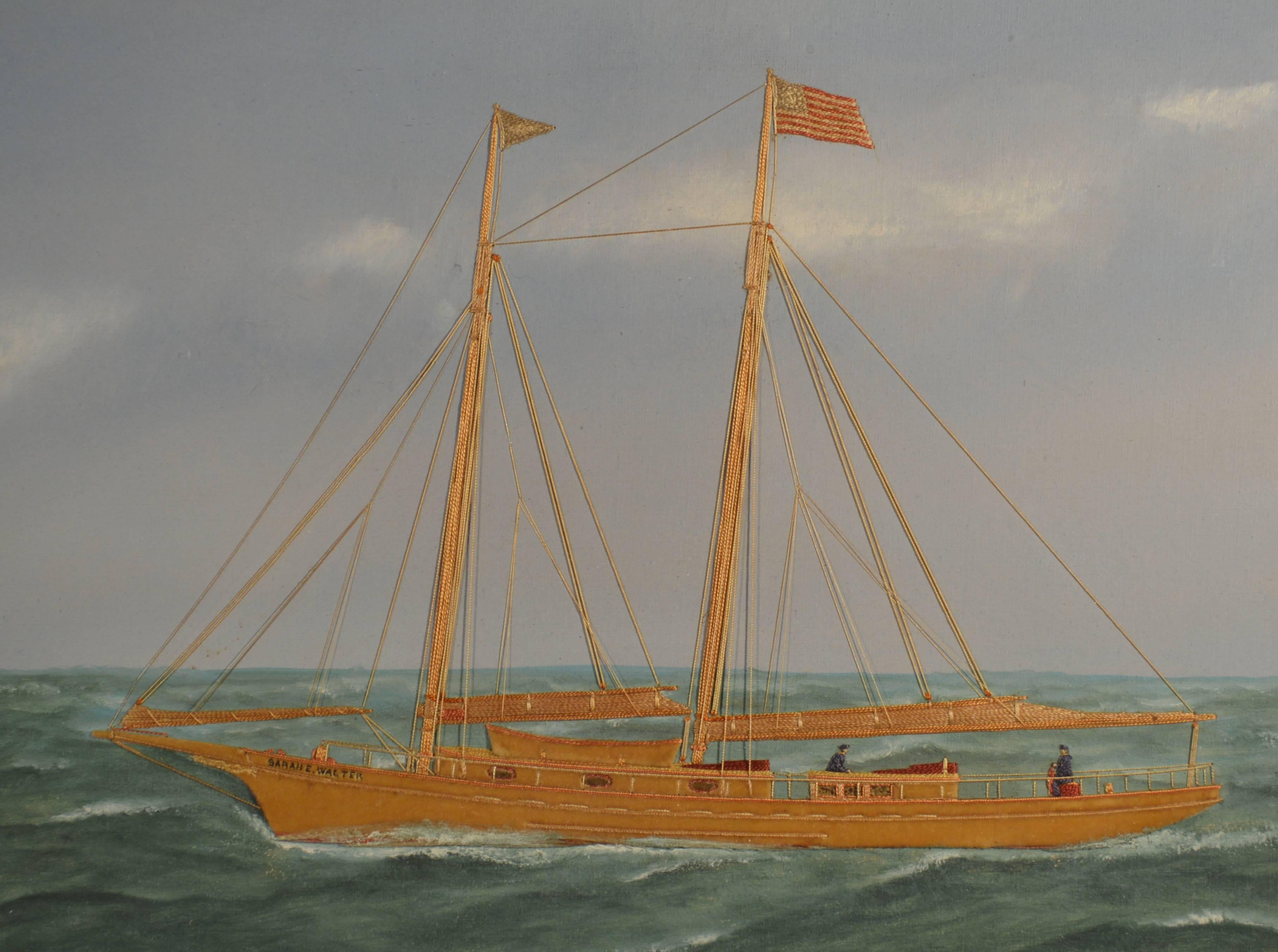 American Thomas Willis Picture of the Two-Masted Schooner, Sarah E. Walters