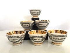 Piero Fornasetti Ceramic Snack Bowls, circa 1960