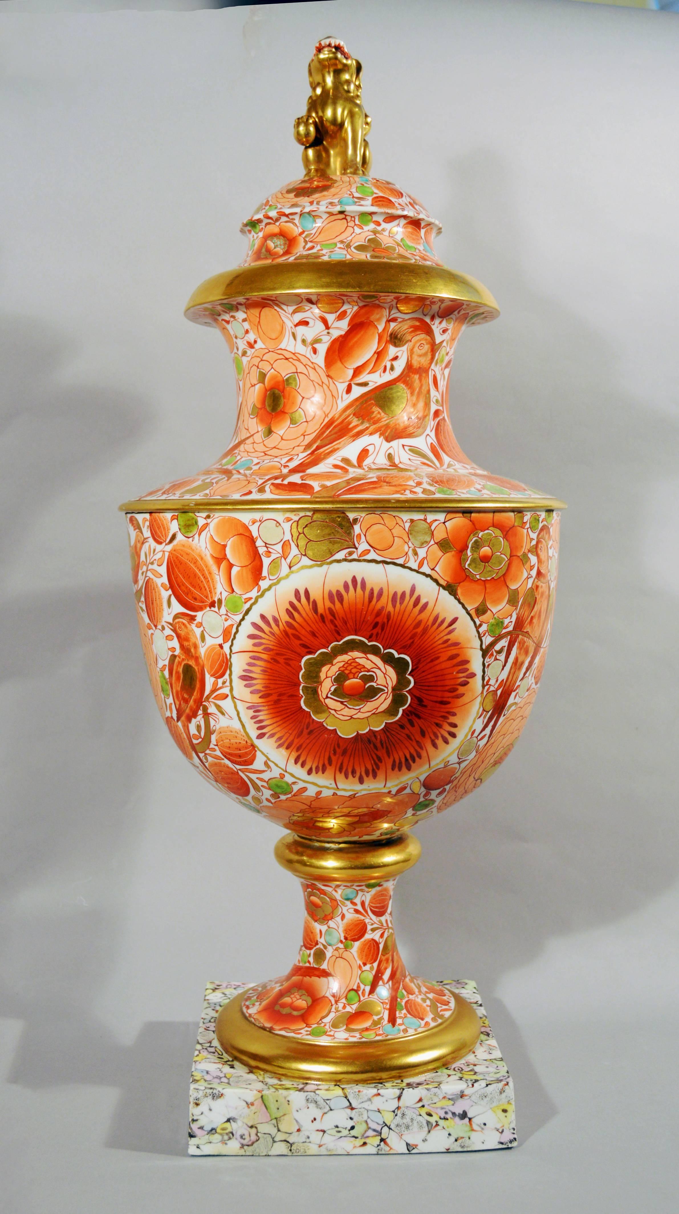 English Regency Period Porcelain Massive Urn and Cover, 1820-1835 2