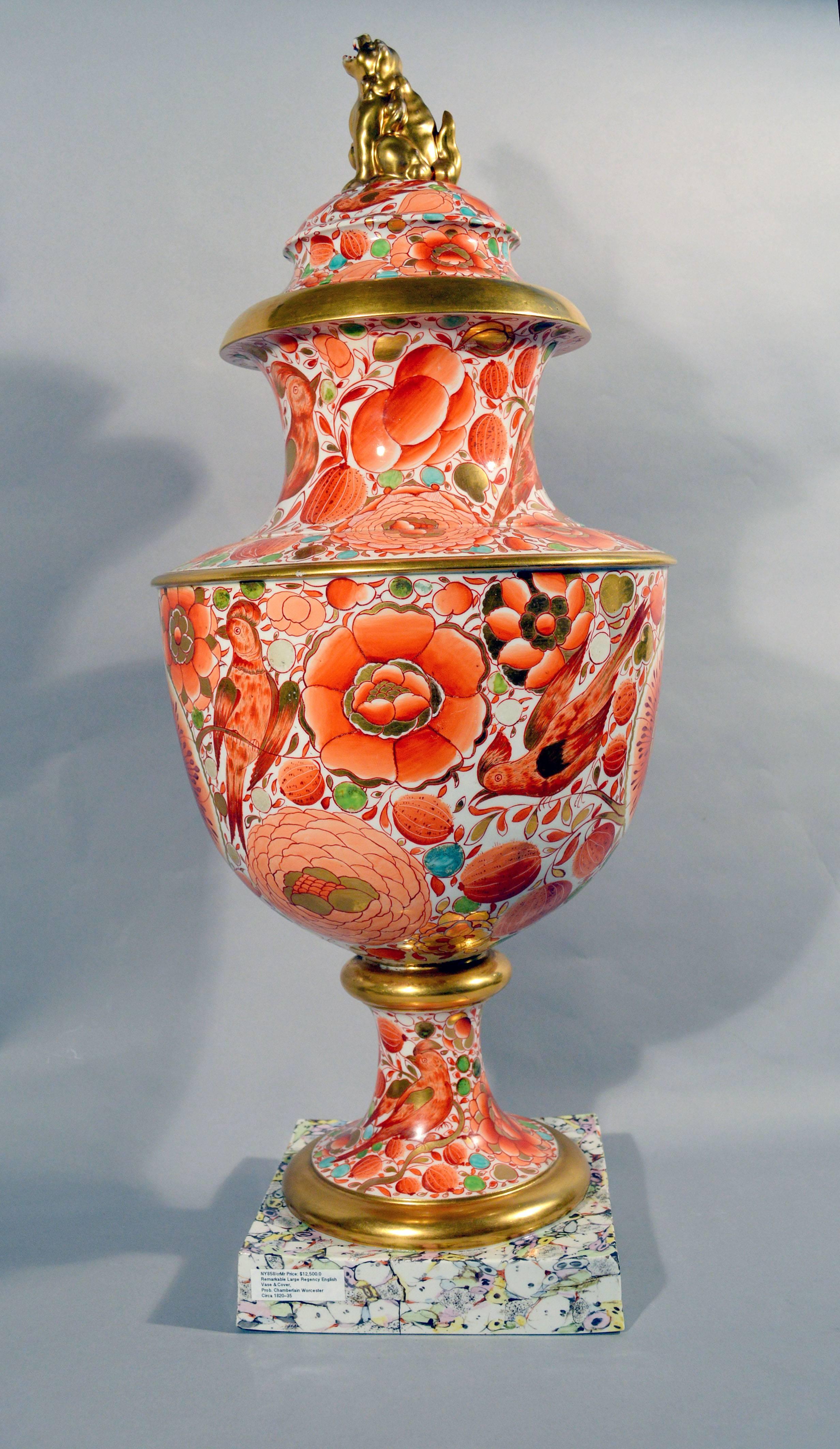English Regency Period Porcelain Massive Urn and Cover, 1820-1835 4