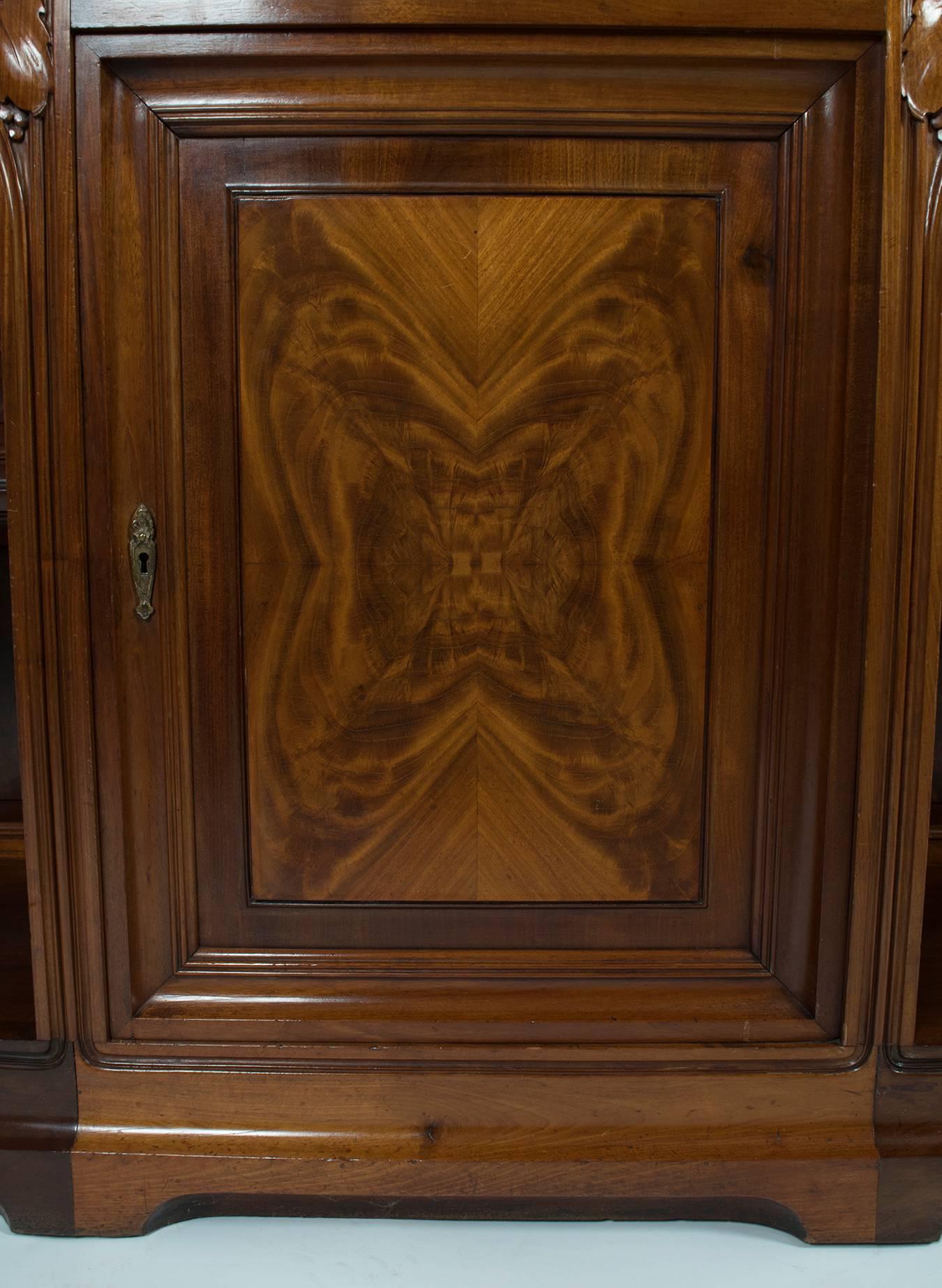 Louis Majorelle French Art Nouveau Mahogany Sideboard 