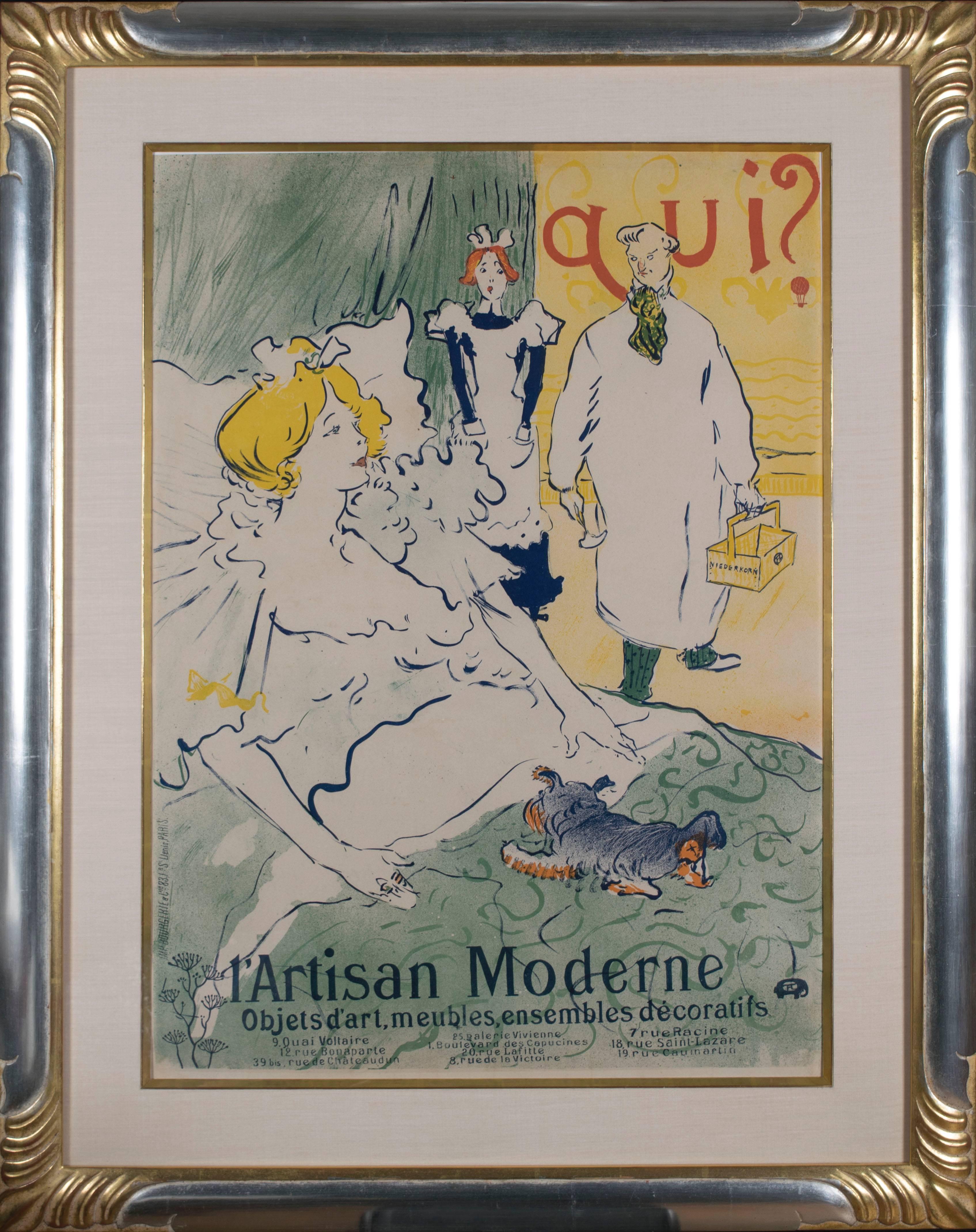 French Original Turn of the Century Poster by Henri de Toulouse-Lautrec, 1896