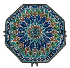 French Hand-Wrought Iron Occasional Table with Terracotta Tile Top, circa 1930s