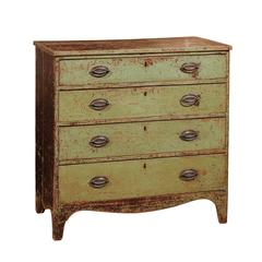 Painted Pine Chest 19th Century