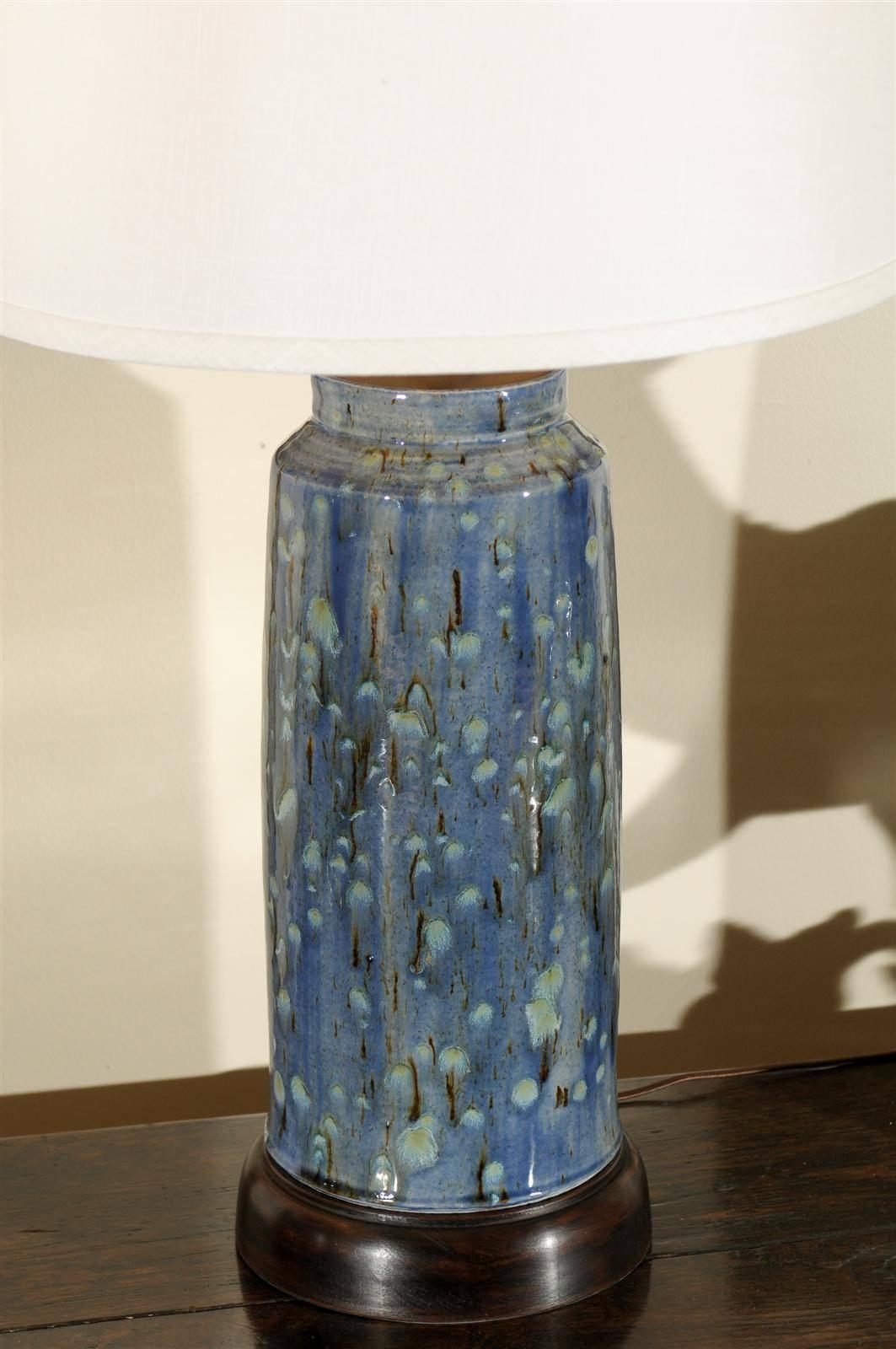 Fired Pair of Charlie West Table Lamps