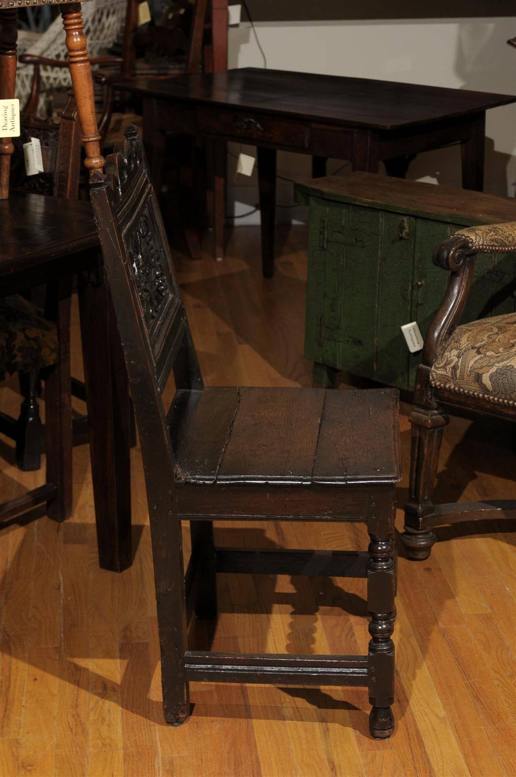 English 17th Century Jacobean Oak Chair For Sale