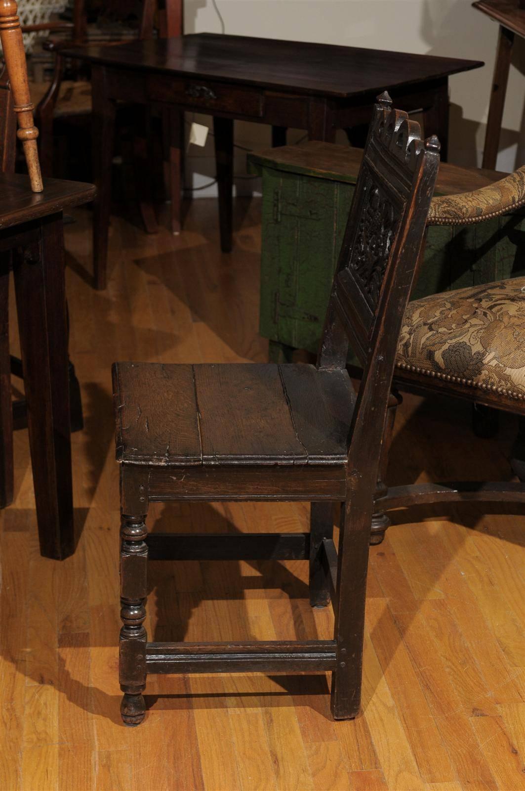 17th Century Jacobean Oak Chair In Good Condition For Sale In Atlanta, GA