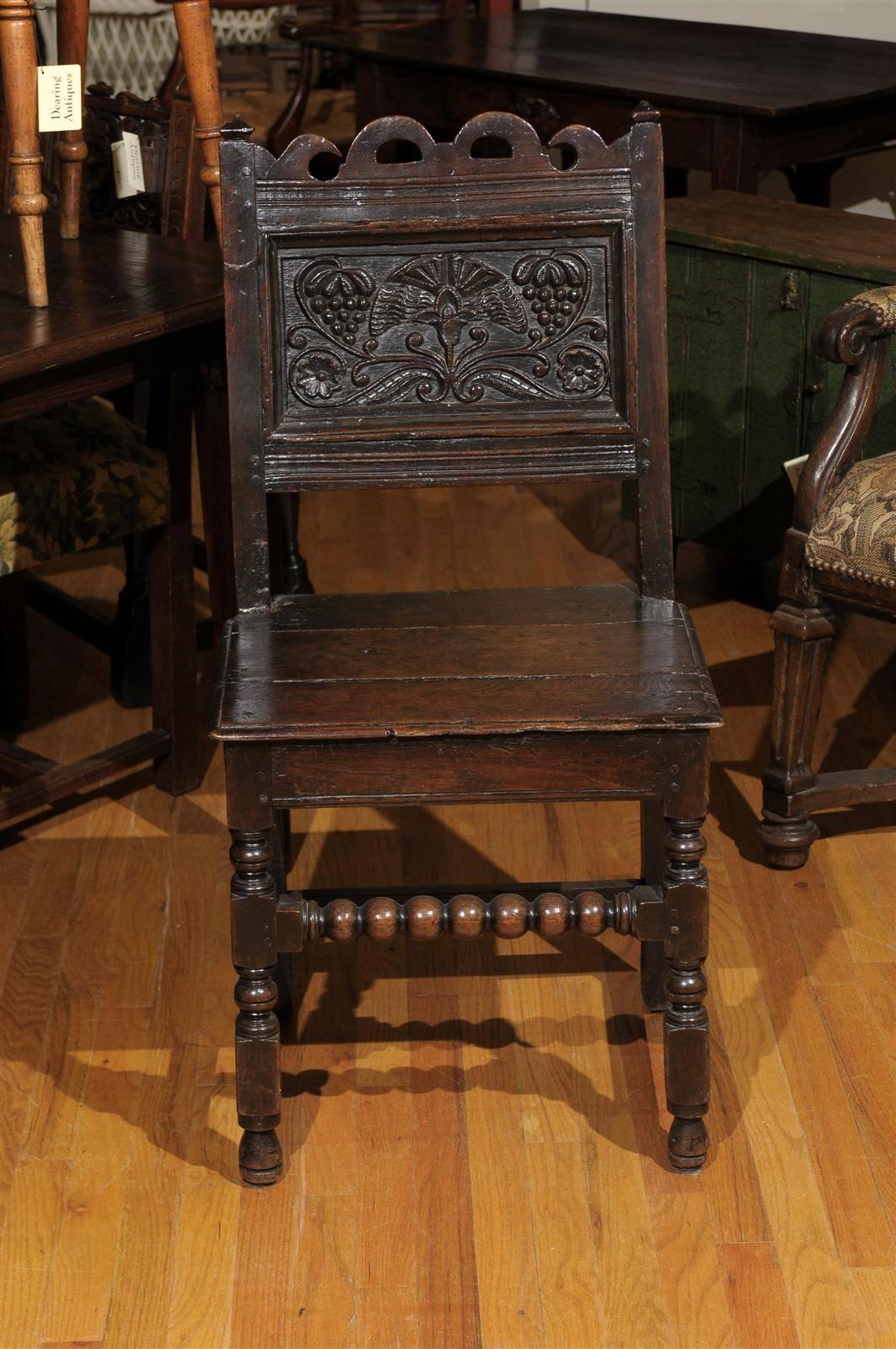 17th Century Jacobean Oak Chair For Sale 1