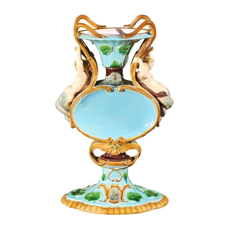 Rare Minton Majolica Vase at 1stDibs
