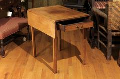 Drop-Leaf Mahogany Side Table