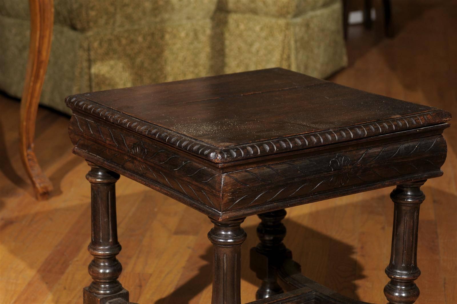 English 19th Century Wooden Stool or Side Table