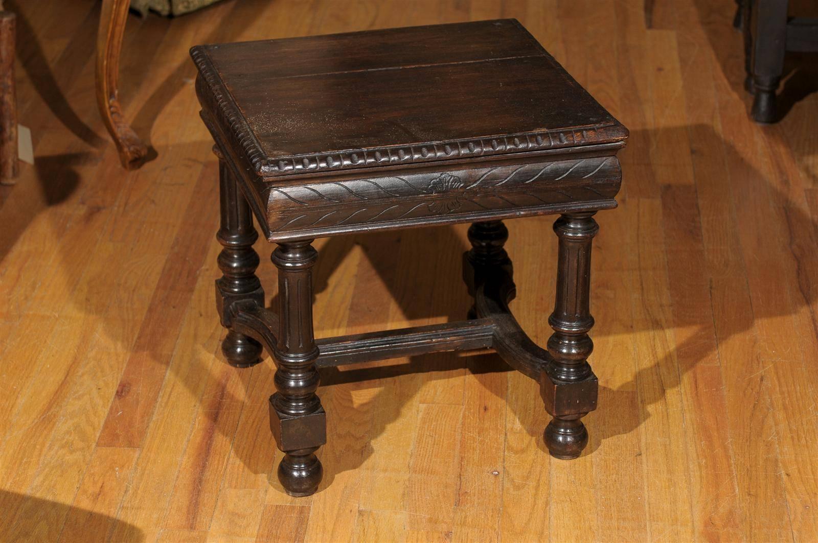 19th Century Wooden Stool or Side Table 1