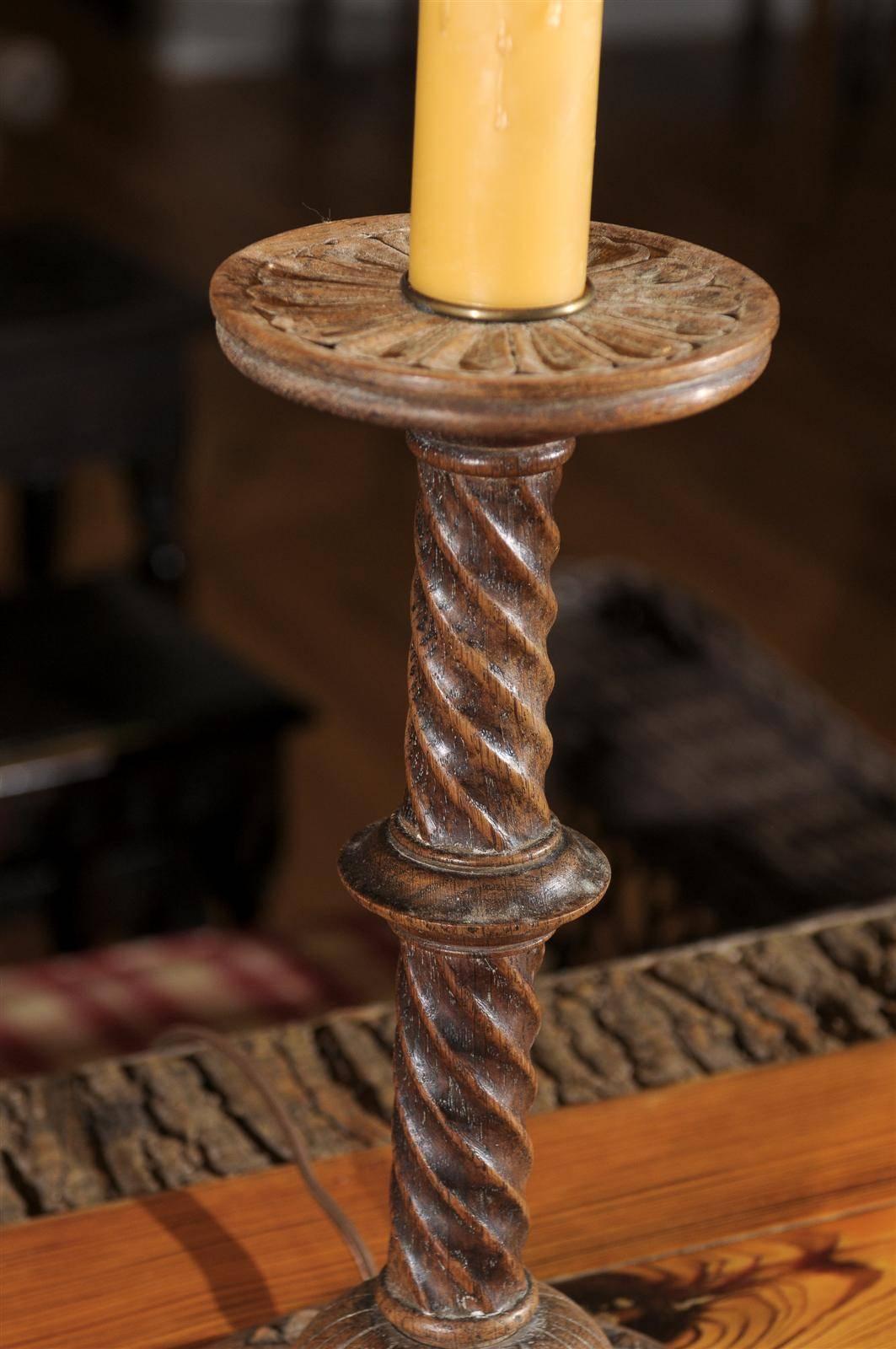 19th Century Wooden Candlesticks 2