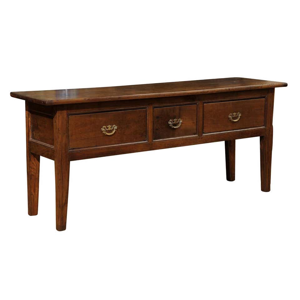 Chestnut Three-Drawer Server at 1stDibs