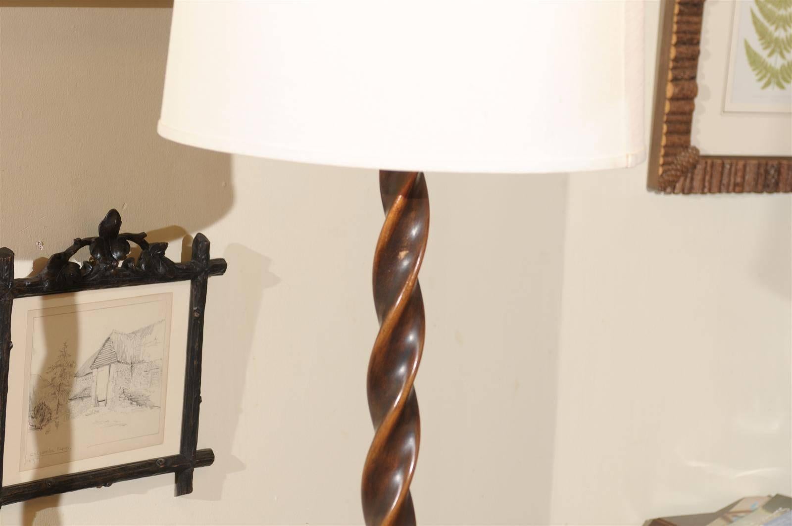 English Barley Twist Floor Lamp, 20th Century 3