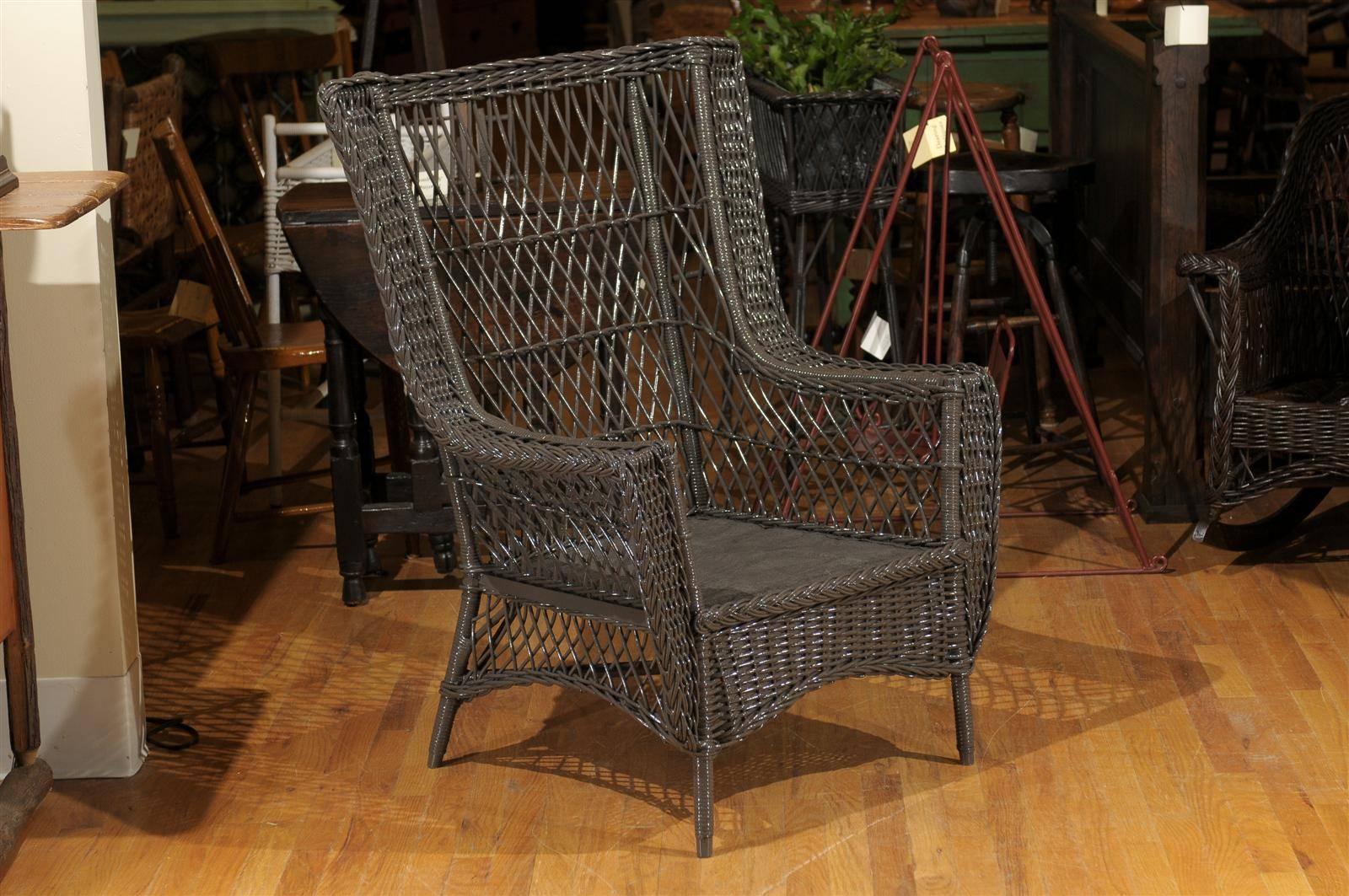 This Classic Bar Harbor chair is painted obsidian brown. The chair was made in the 1920s.

 