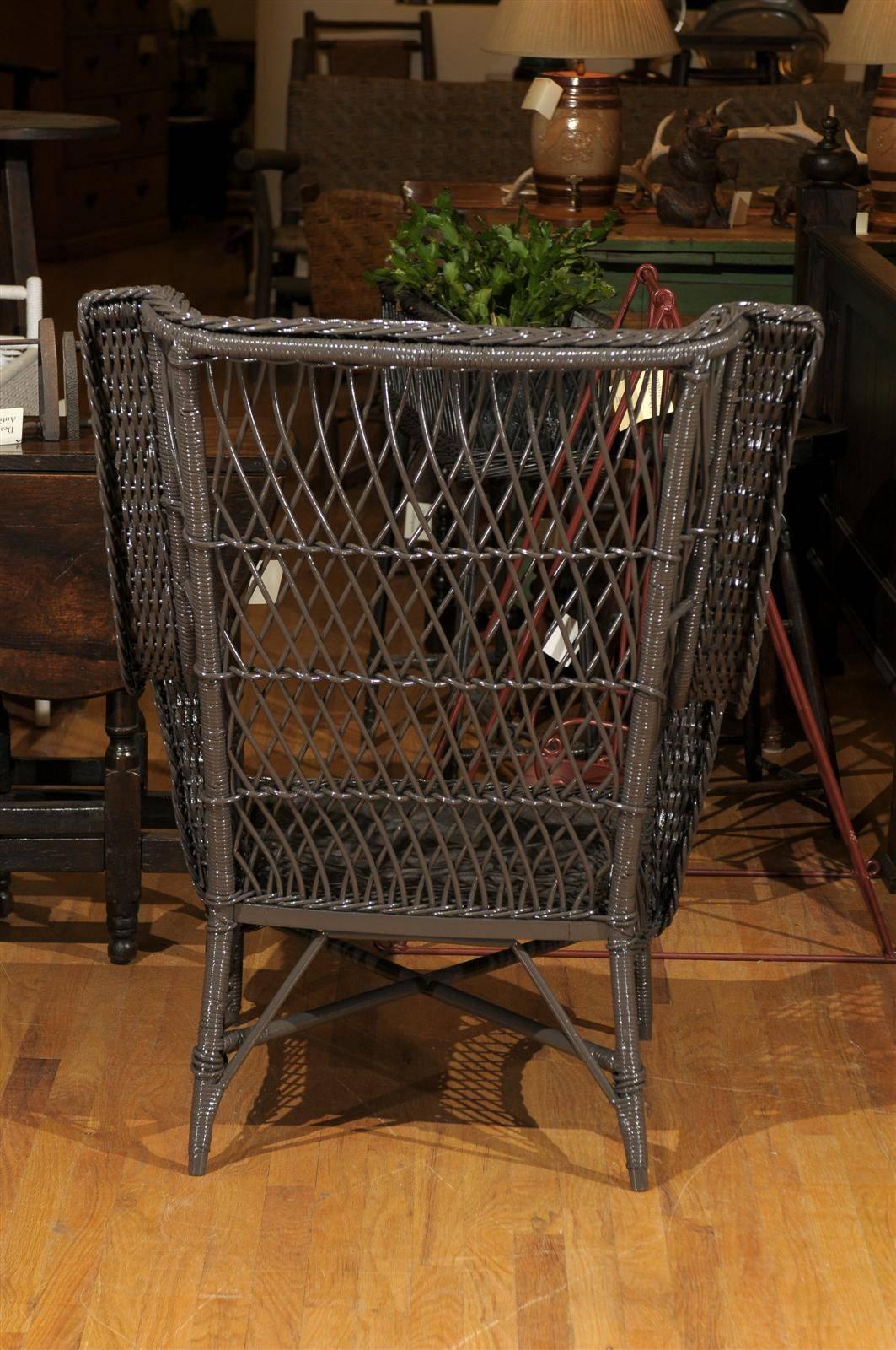 Bar Harbor Wicker Chair, circa 1915-1925 In Good Condition In Atlanta, GA
