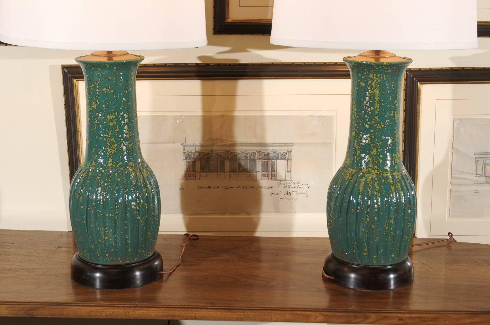 Contemporary Pair of Charlie West Lamps For Sale