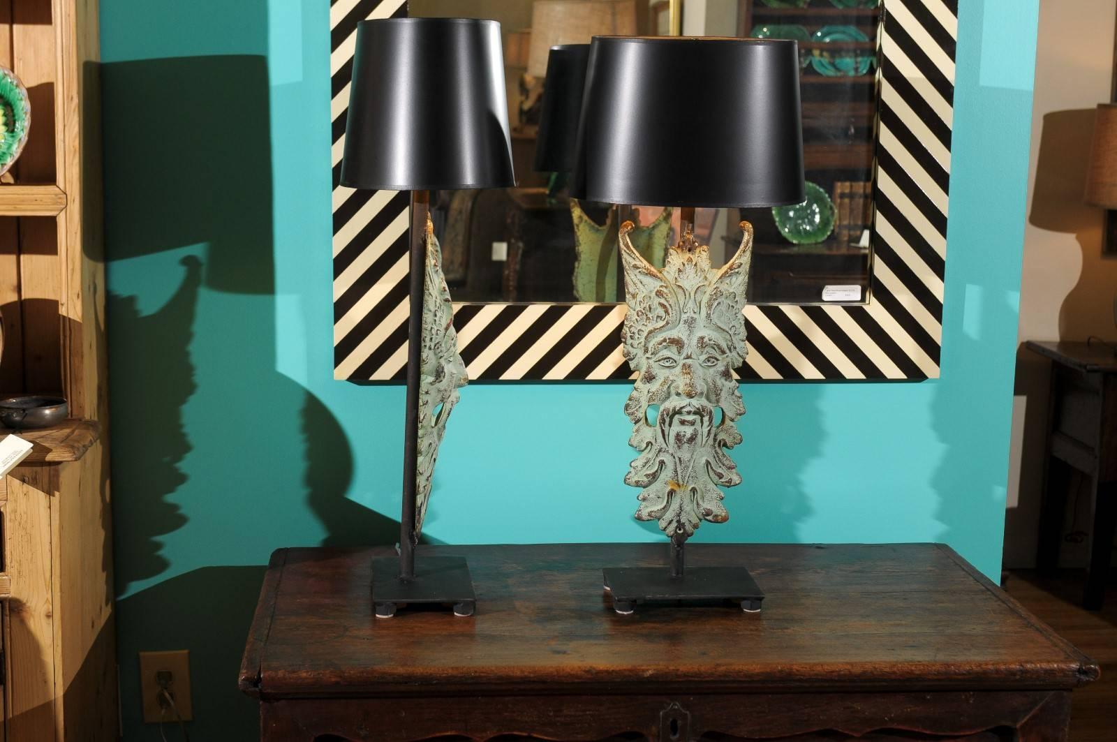 American Architectural Elements as a Pair of Lamps For Sale