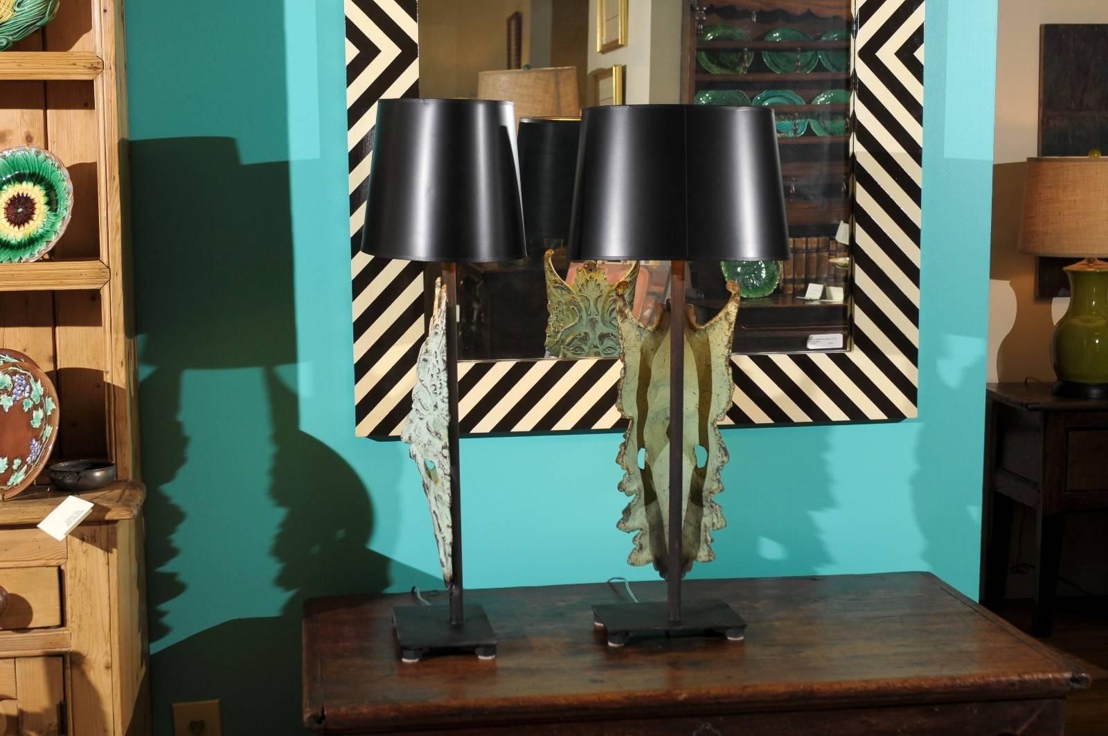 Architectural Elements as a Pair of Lamps In Good Condition For Sale In Atlanta, GA