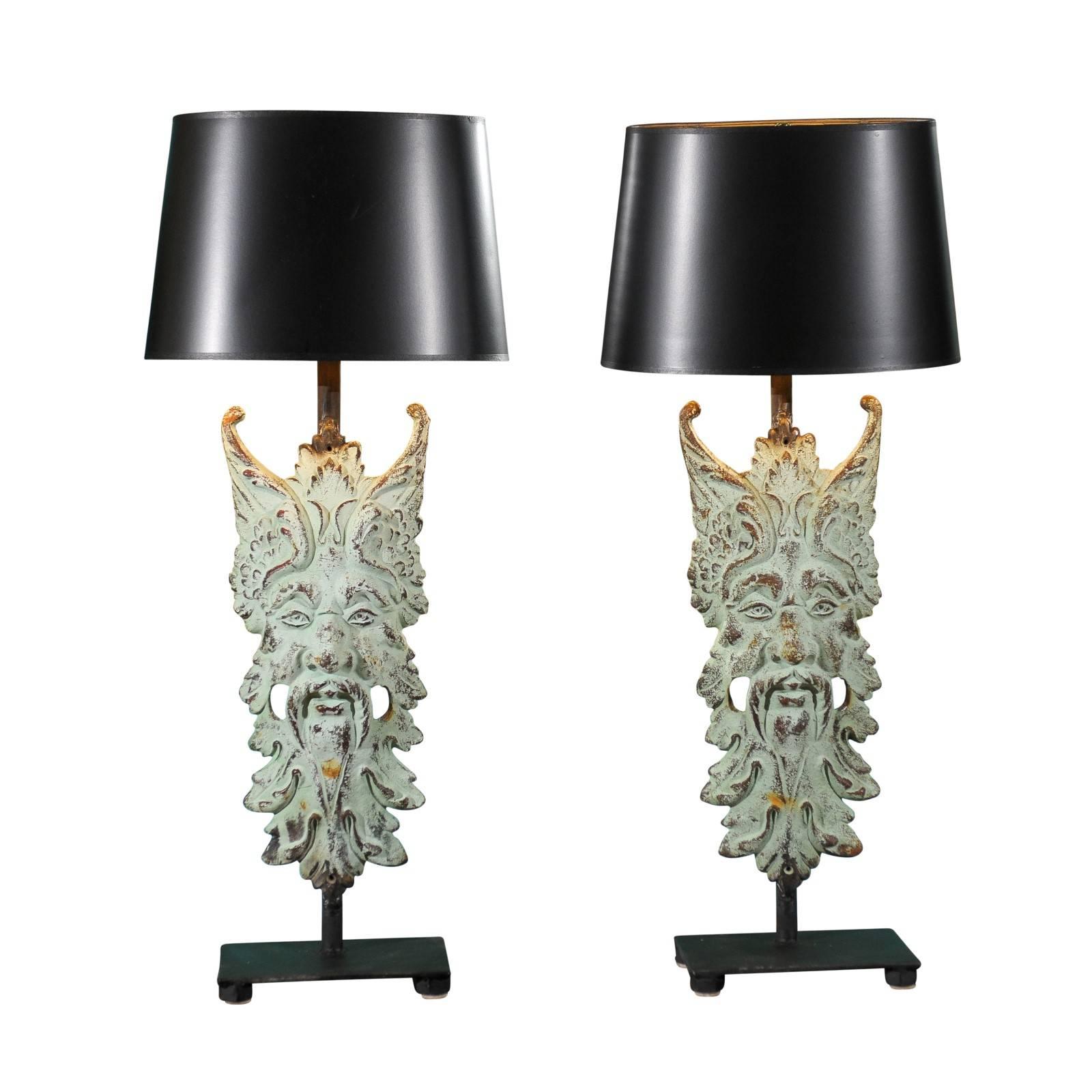 Architectural Elements as a Pair of Lamps For Sale
