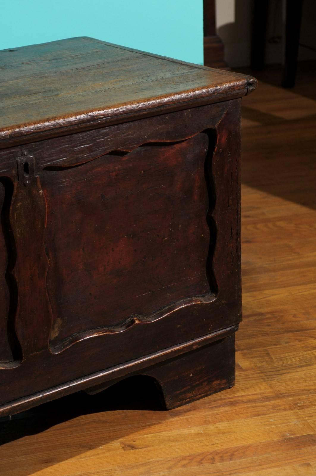 Wood Antique English Painted Coffer For Sale