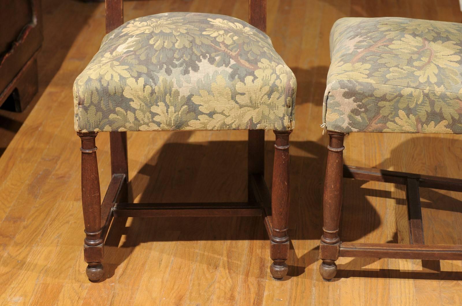 Pair of Upholstered Oak Chairs 2